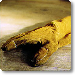 The finished glove Glove with reinforced fingers