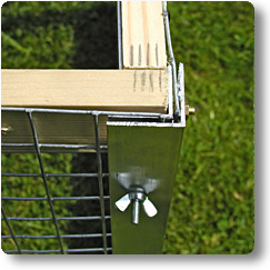 All held together with wing nuts Corner post detail